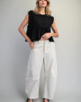 Barrel Leg Pants - Off-White Pinstripe