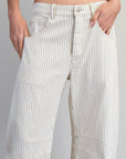 Barrel Leg Pants - Off-White Pinstripe