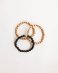 Cypress Wood + 14K Gold Filled Beaded Stretch Bracelet - 7"