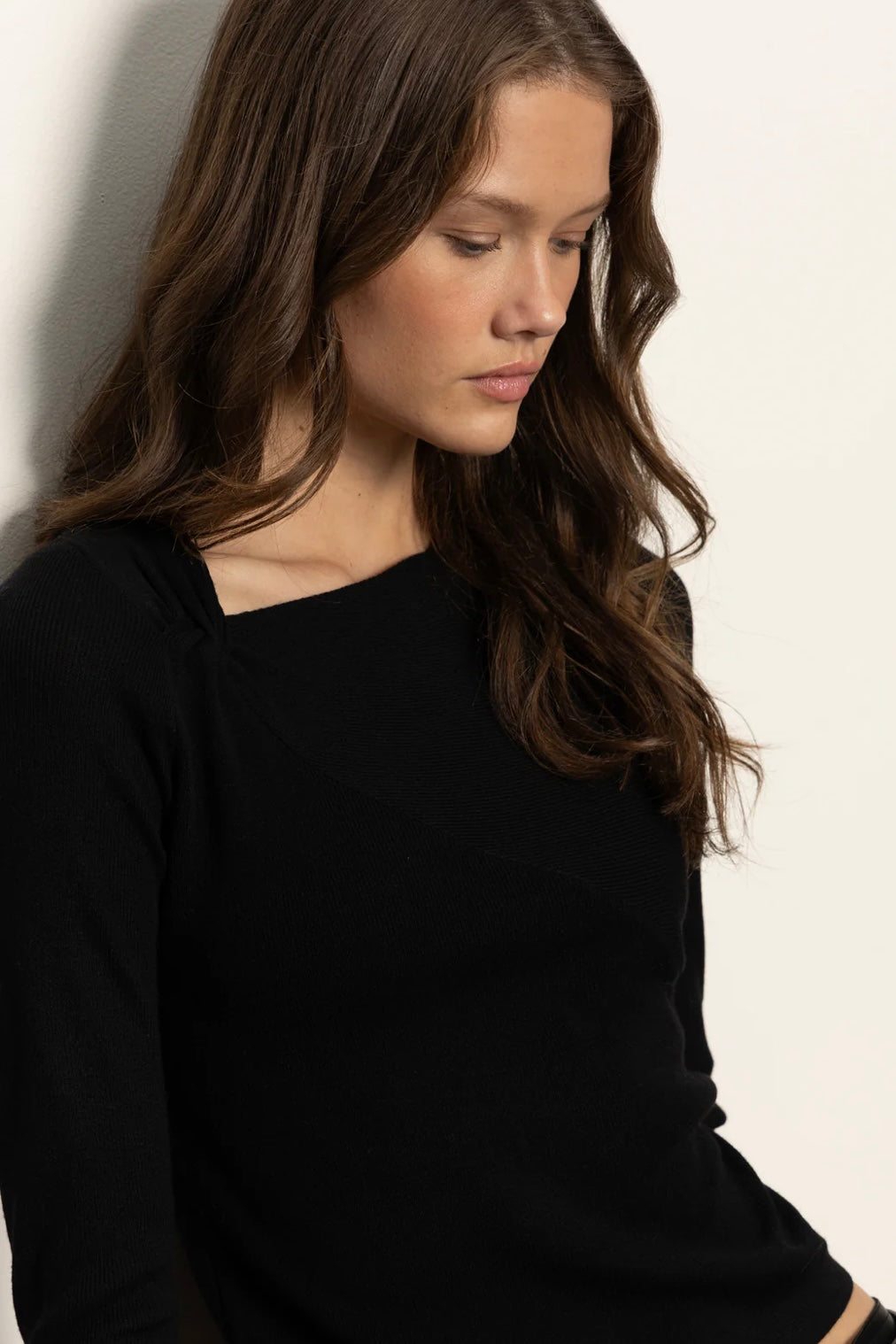Long-Sleeve Shoulder Twist Top