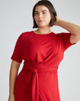 Delilah Liquid Jersey Dress - New York Red