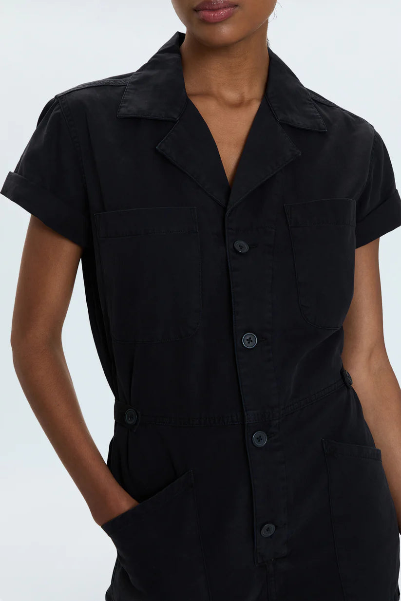 Parker Short Sleeve Romper by Pistola - Fade to Black