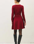 Sweater Wrap Dress in Merlot