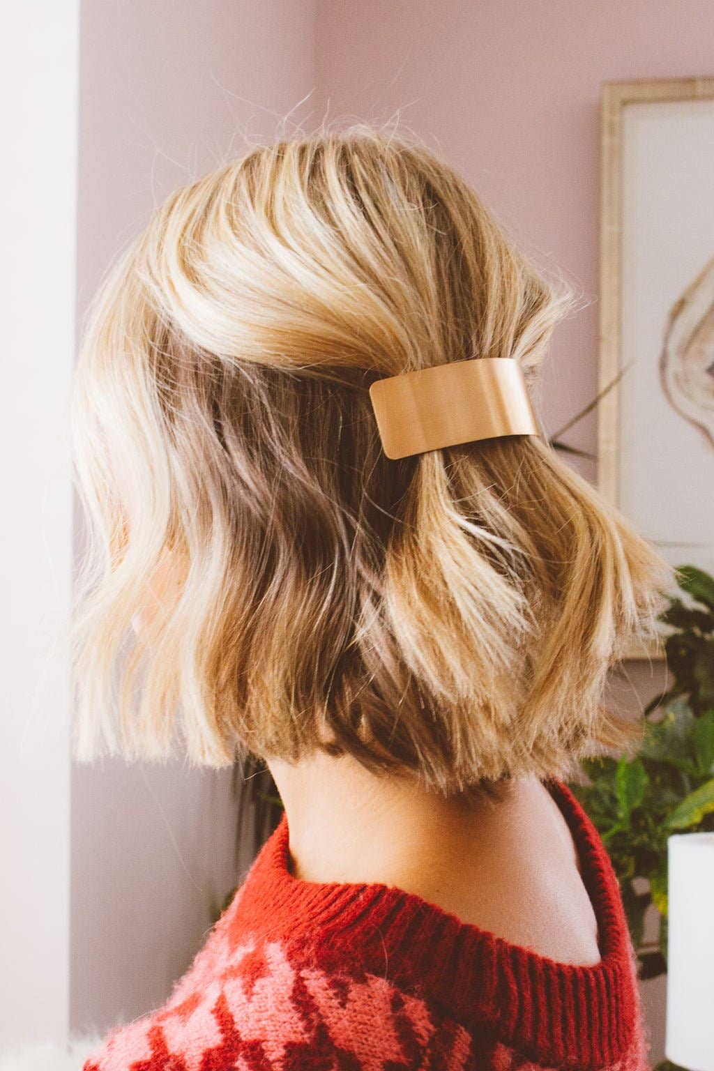 Brushed Bronze Bar Hair Clip