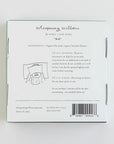 Back of a product packaging for 'Whispering Willow' with text and branding.