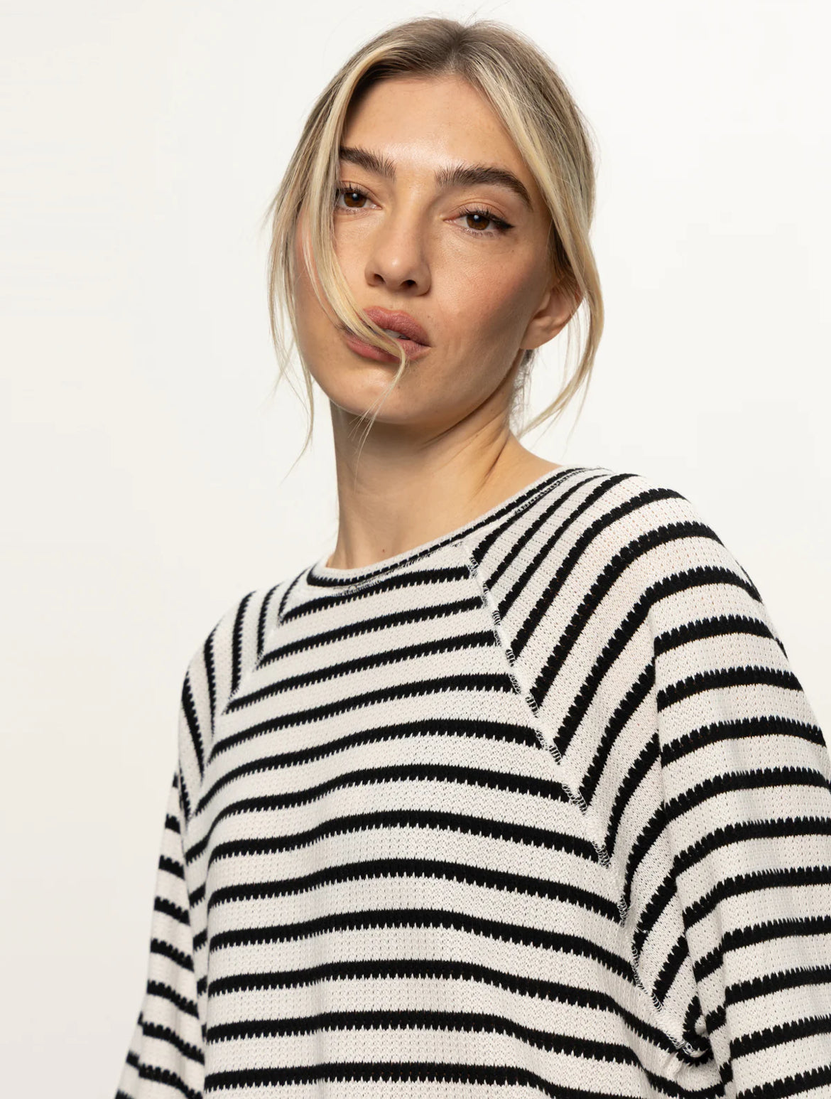 Boxy Raglan Tee Shirt - Stripe