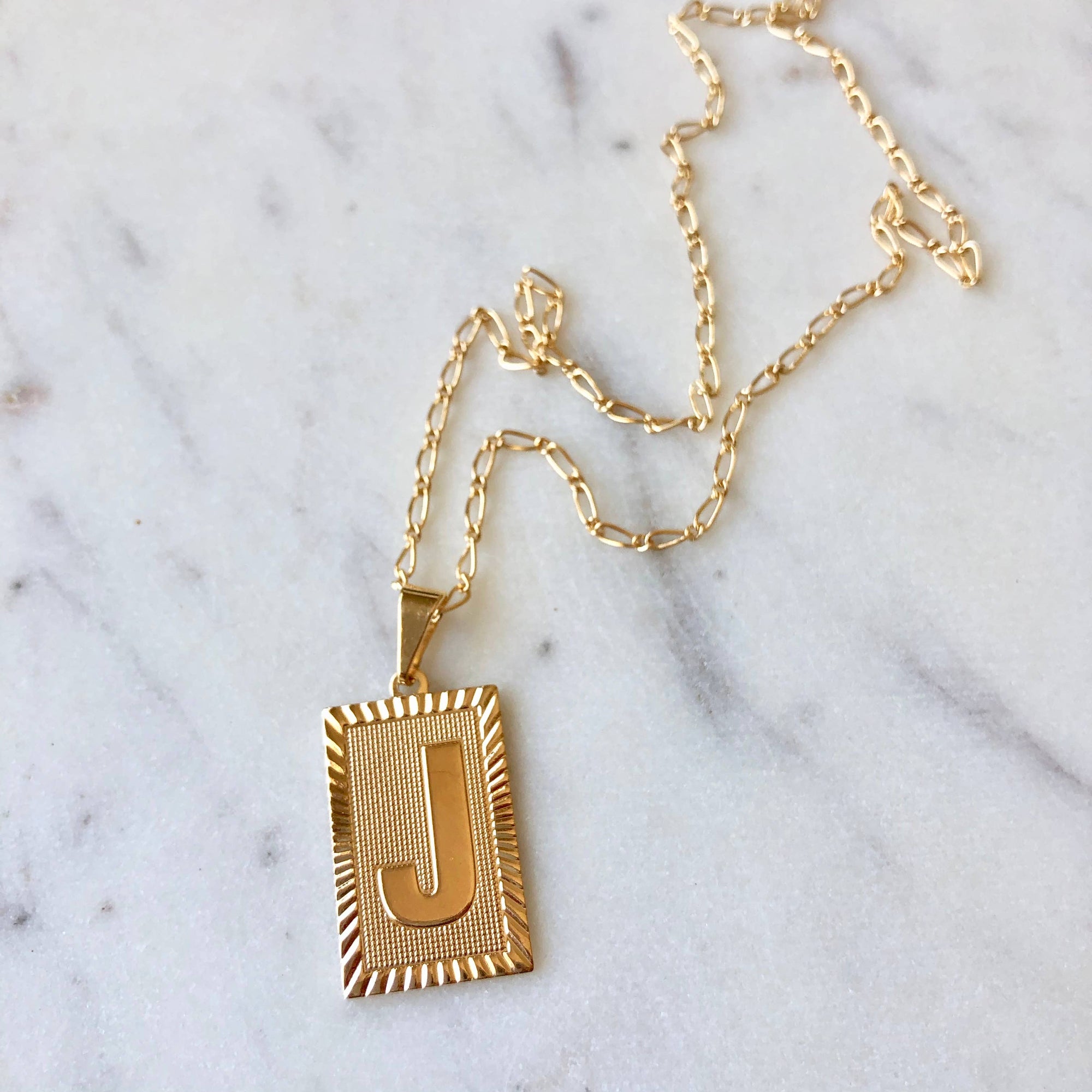 Vintage Initial Pendant Necklace