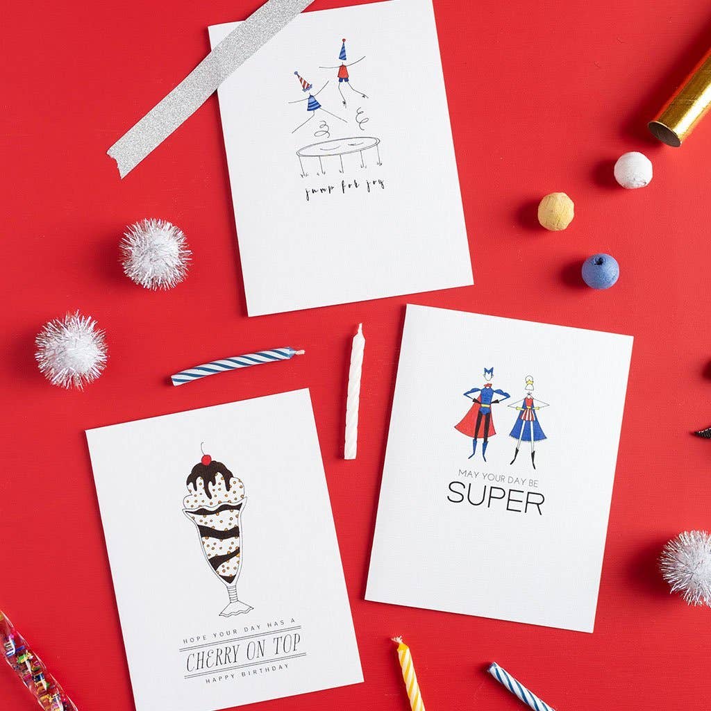 "JUMP FOR JOY" BIRTHDAY CARD