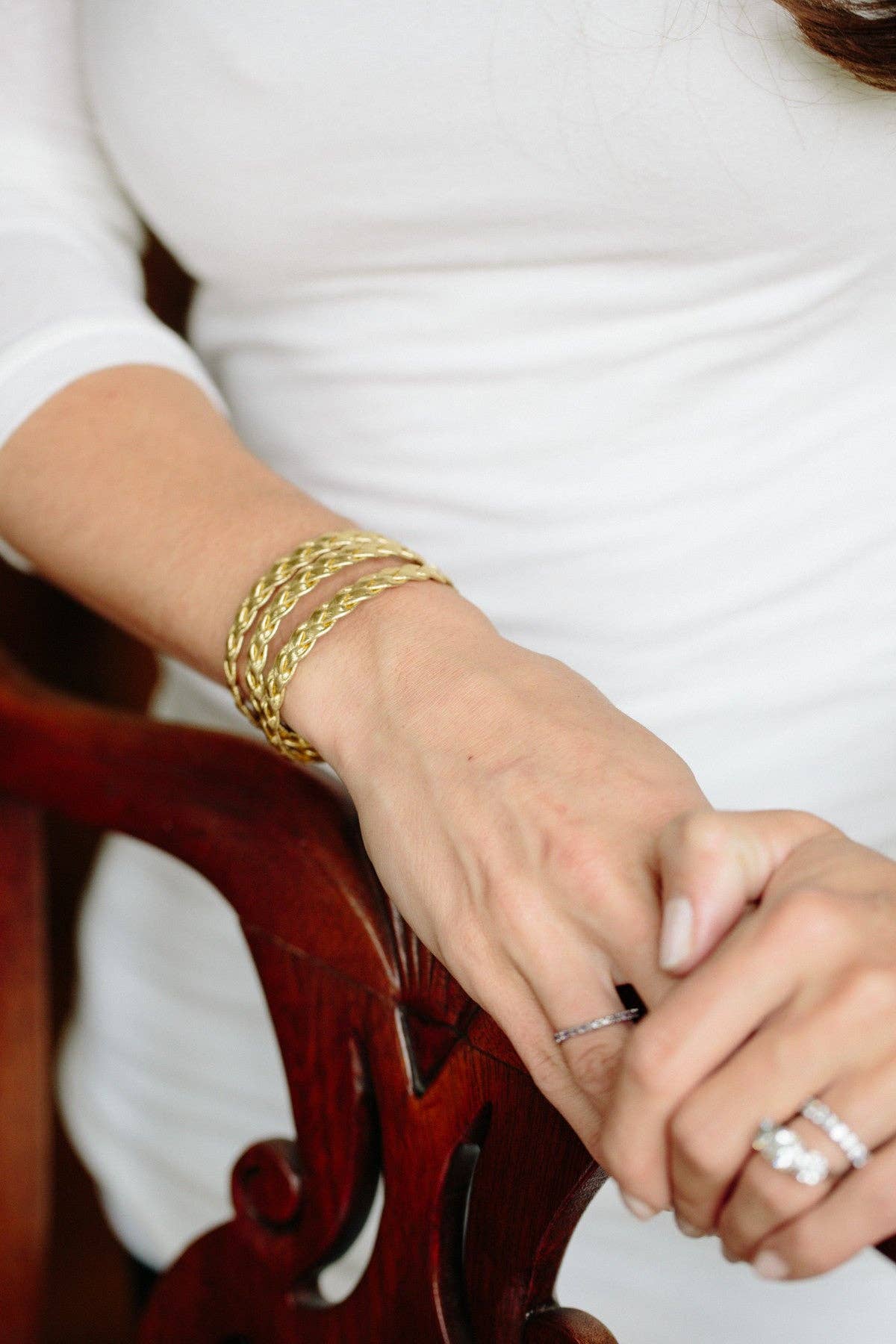 Gold Braided Wrap Bracelet: Gold