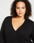 Statement Wrap Sweater - Black