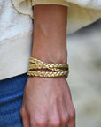 Gold Braided Wrap Bracelet: Gold