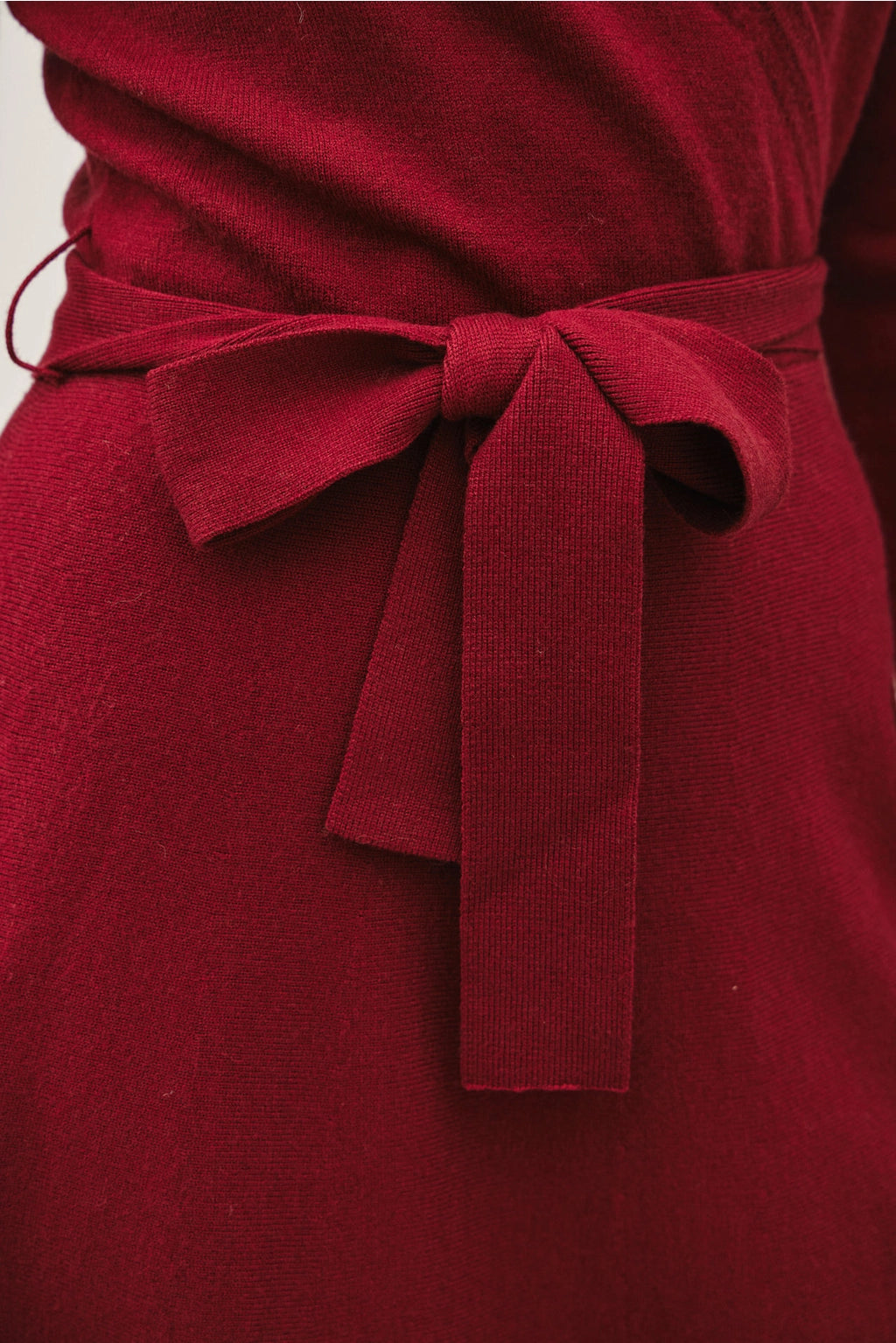 Sweater Wrap Dress in Merlot