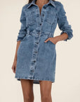 Arlington Long Sleeve Denim Mini Dress