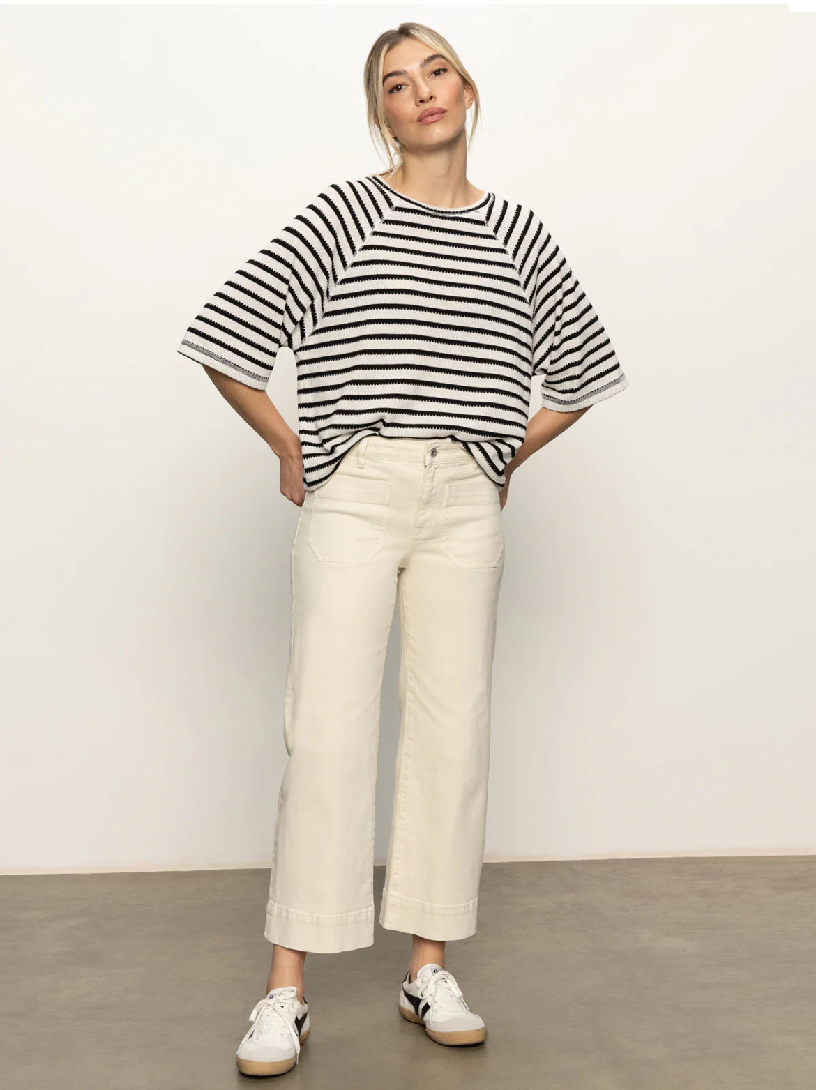 Boxy Raglan Tee Shirt - Stripe