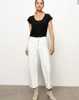 Luna Cuffed Jeans Bleached White