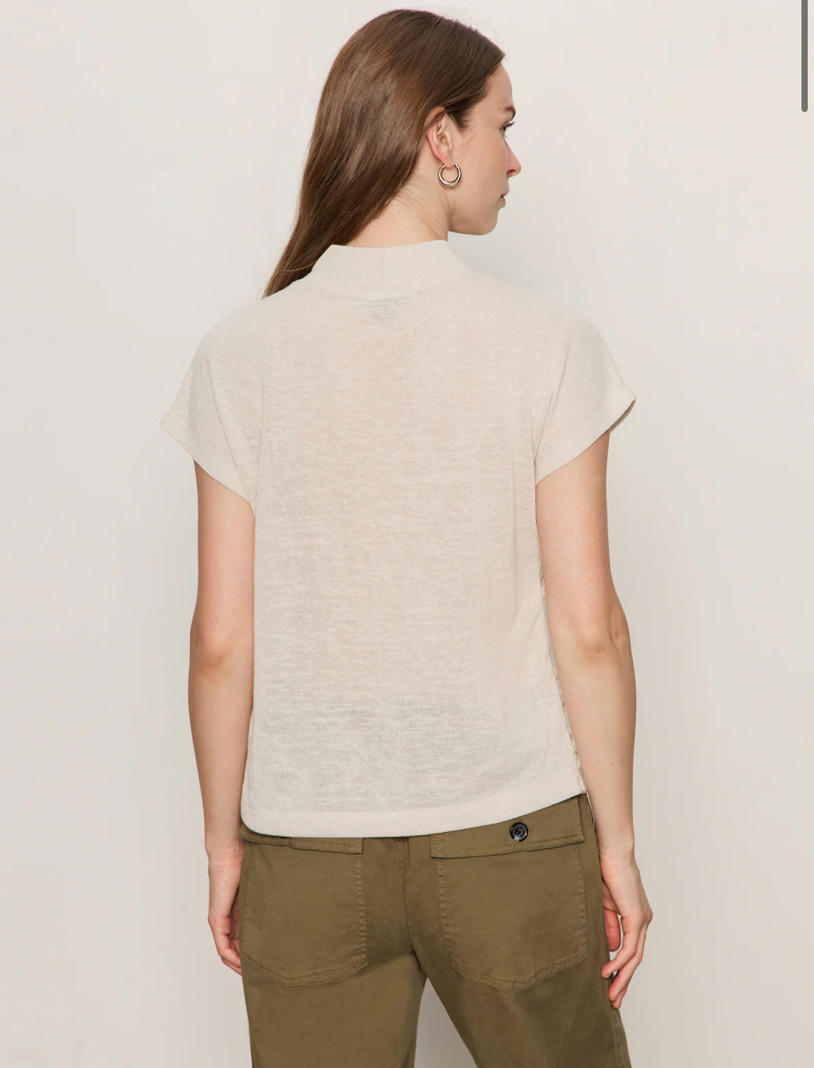 Draped Sleeveless Mockneck Top