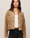 All Day Cropped Suede Jacket