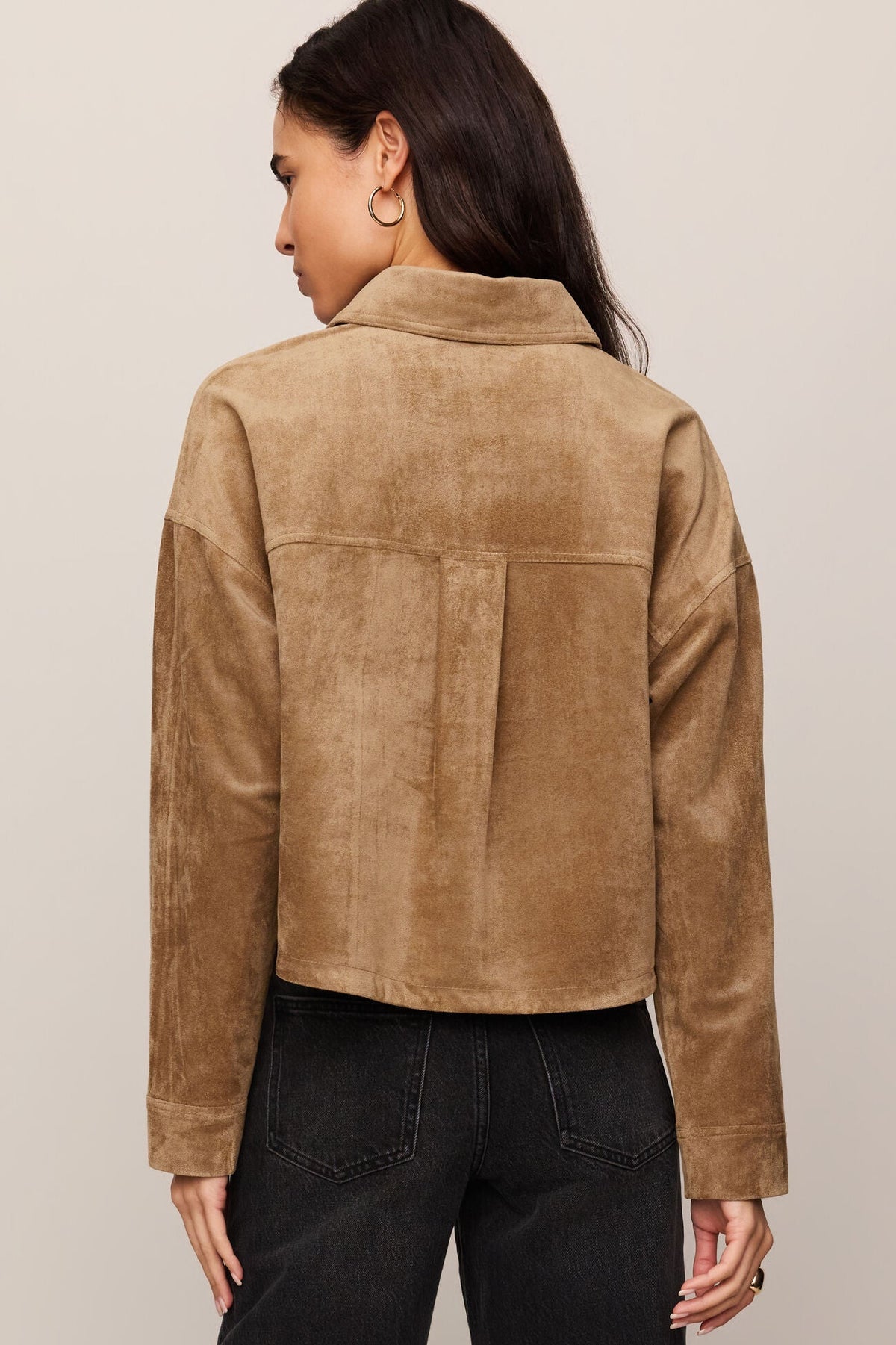 All Day Cropped Suede Jacket