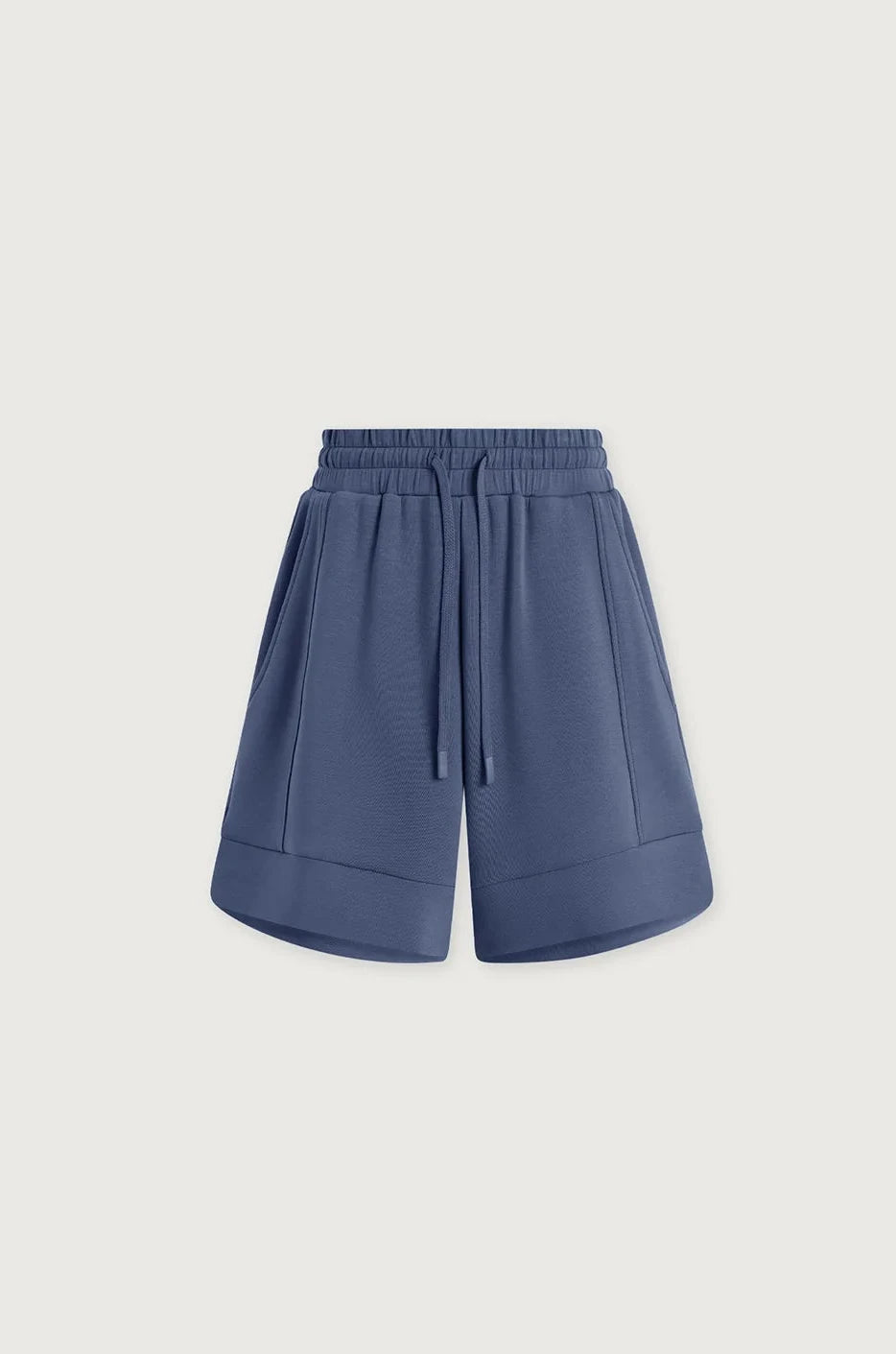 Blue shorts on a light gray background