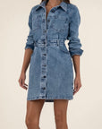 Arlington Long Sleeve Denim Mini Dress