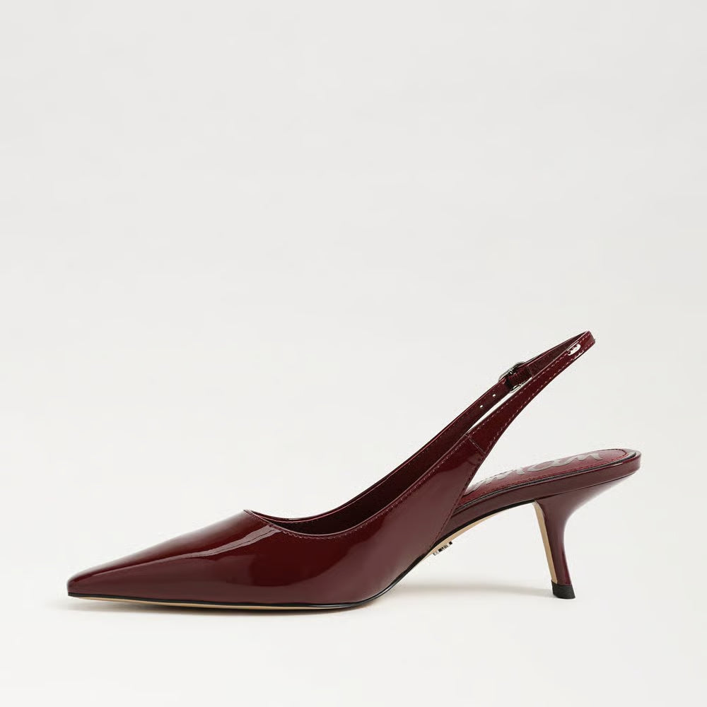 Bianka Slingback Pumps in French Merlot Patent Leather - Sam Edelman