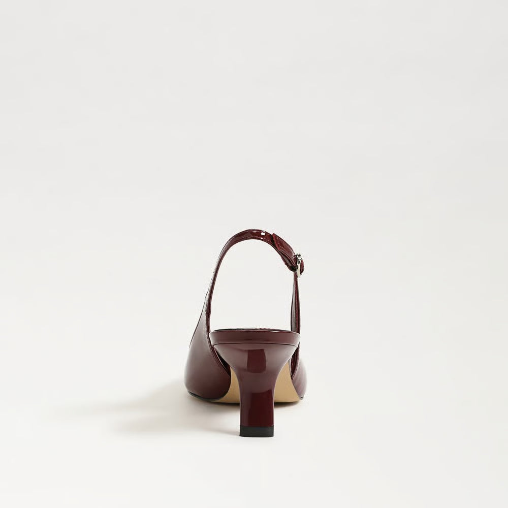 Bianka Slingback Pumps in French Merlot Patent Leather - Sam Edelman