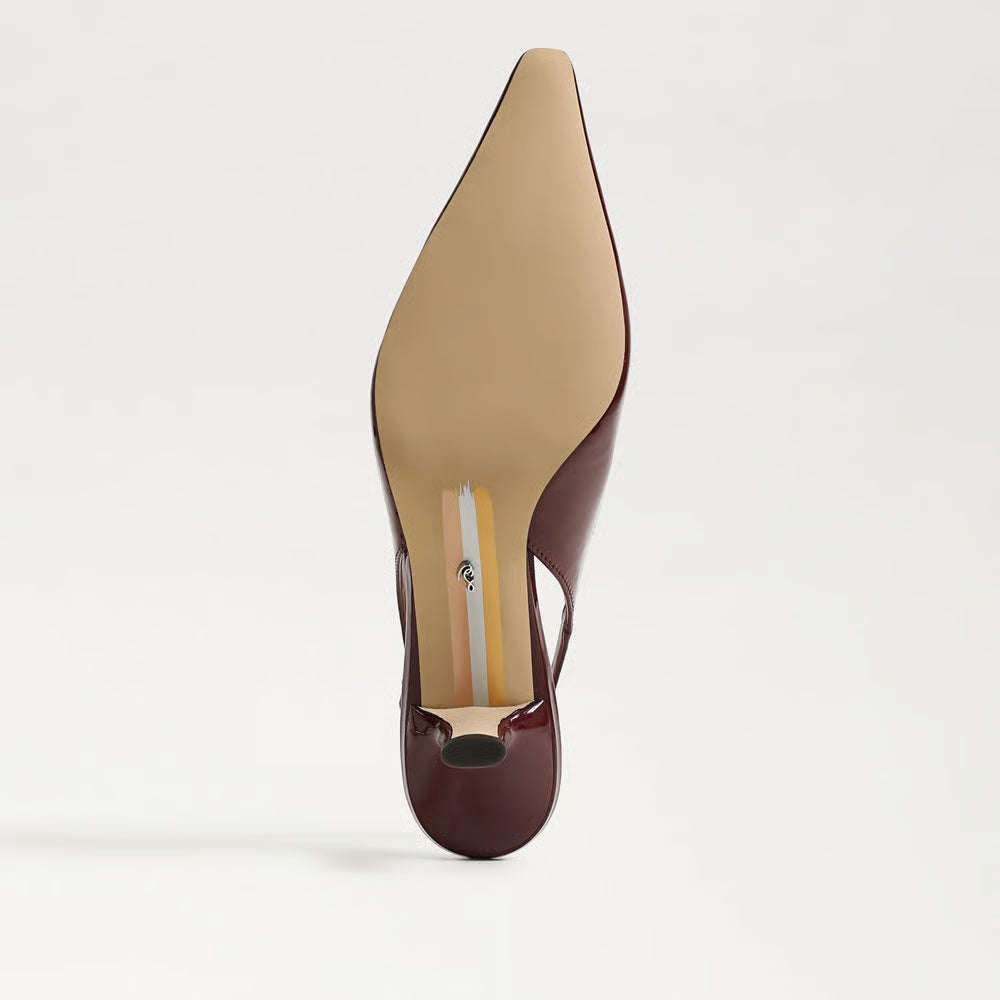 Bianka Slingback Pumps in French Merlot Patent Leather - Sam Edelman