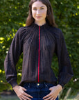 Brooklyn Silk Blouse - Espresso Leopard