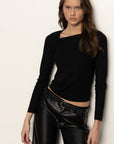 Long-Sleeve Shoulder Twist Top