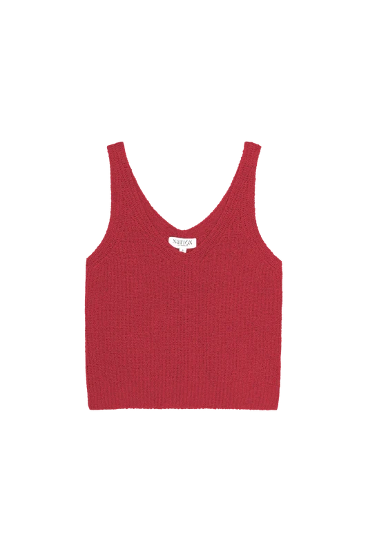 Cece Sweater Tank in Heartbeat Red