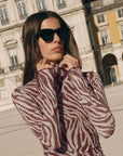 Sevilla Zebra Mesh Midi Dress