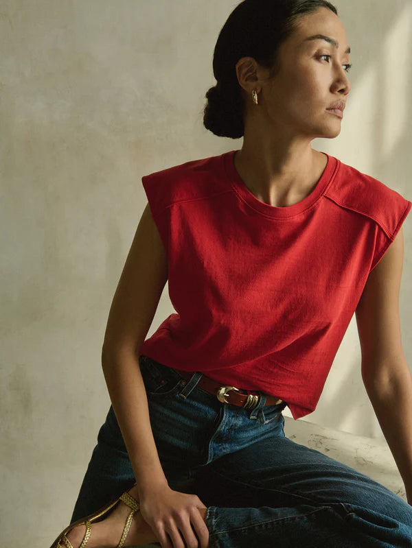Perry Muscle Tee by Nation - Aurora Red