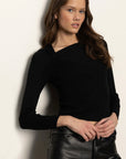 Long-Sleeve Shoulder Twist Top