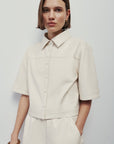 Daria Short Sleeve Jacket - Ivory