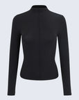 Dara Long Sleeve Funnel Neck Top - Black