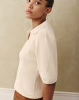 Dita Short Sleeve Sweater - Cream