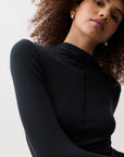 Dara Long Sleeve Funnel Neck Top - Black