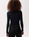 Dara Long Sleeve Funnel Neck Top - Black