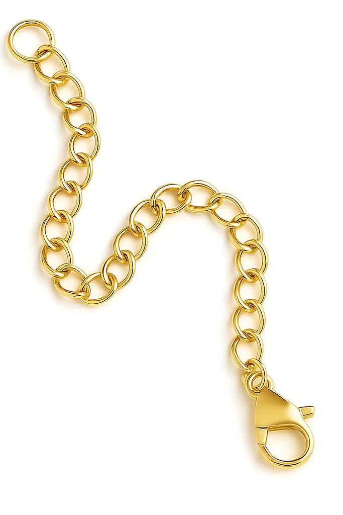 Gold chain bracelet with clasp on a white background