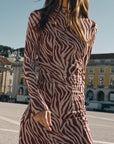 Sevilla Zebra Mesh Midi Dress