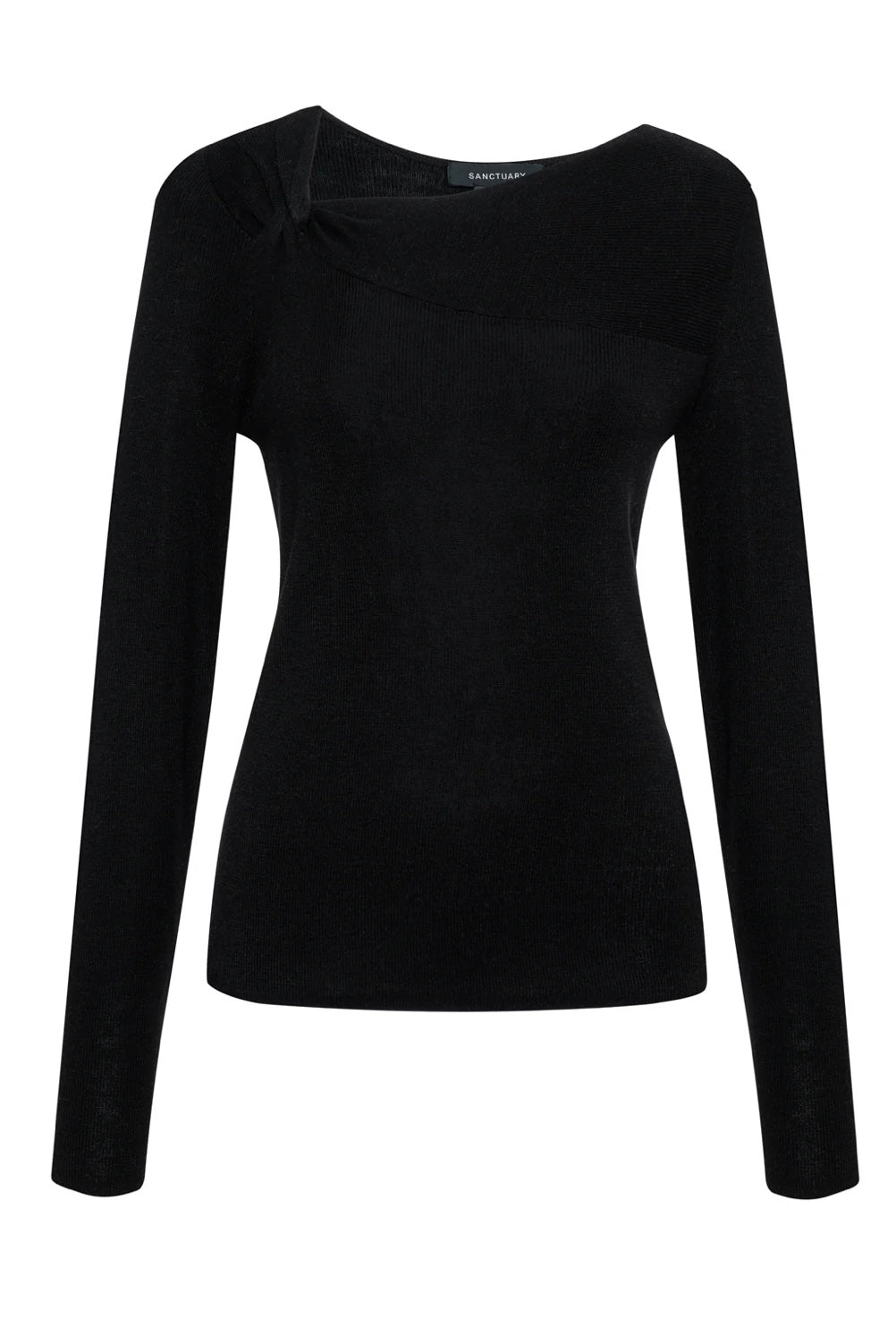 Long-Sleeve Shoulder Twist Top