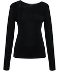 Long-Sleeve Shoulder Twist Top