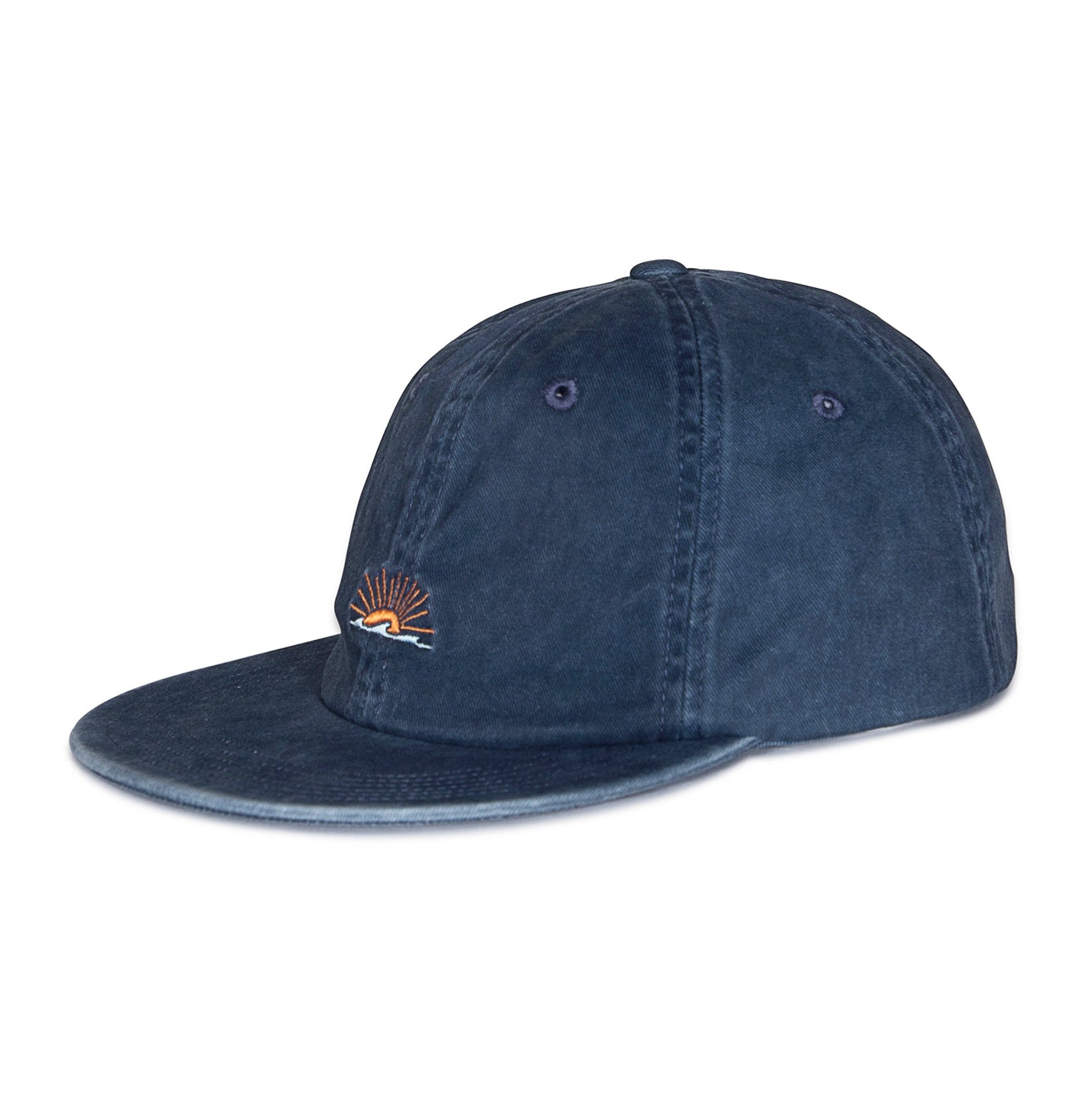 Blue cap with a logo on a white background