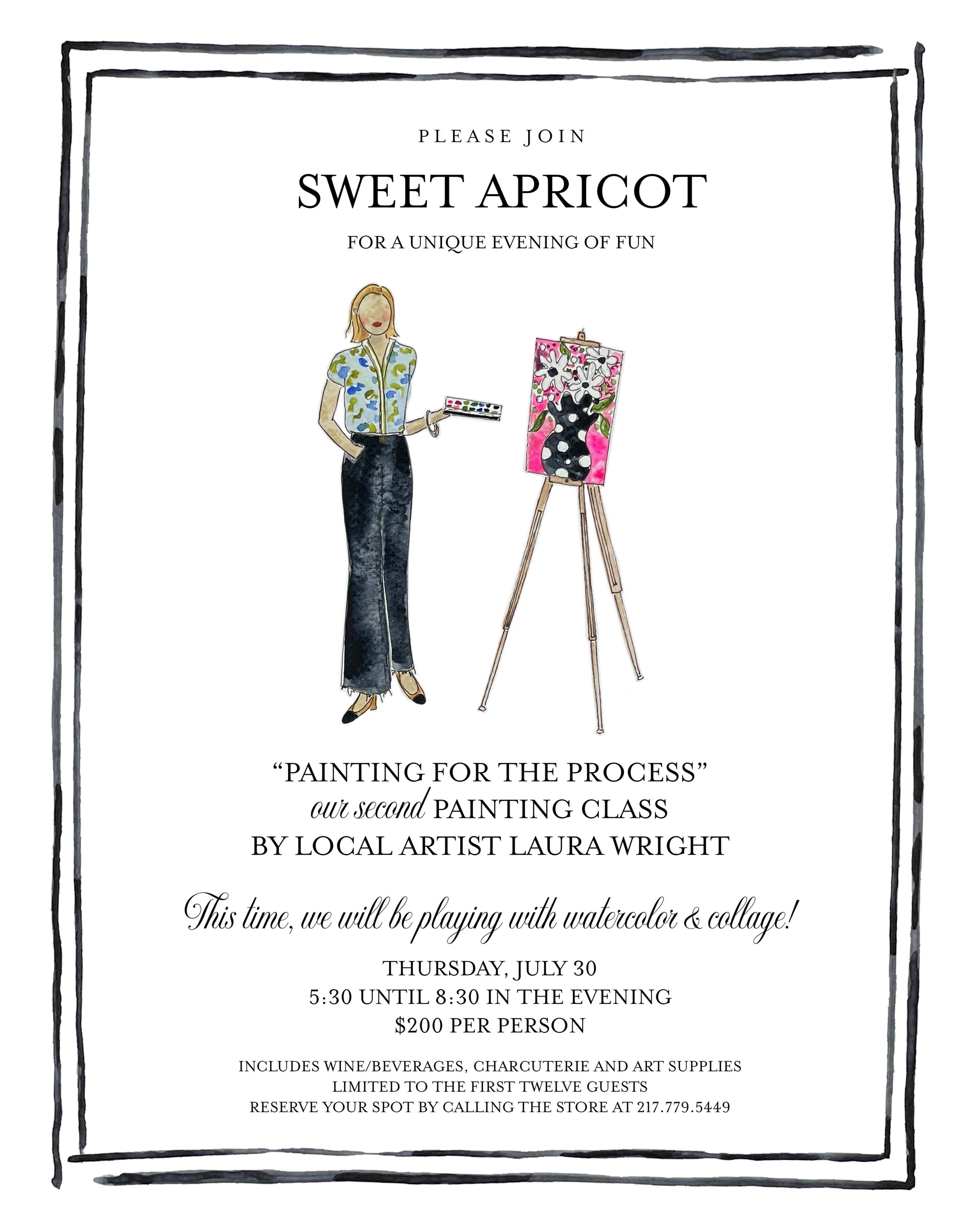 "Painting for the Process" Our 2nd Painting Class by Laura Wright - Reservation for 1