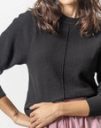 Rib Sleeve Cashmere Blend Sweater