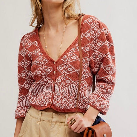 Geo Floral Cardi