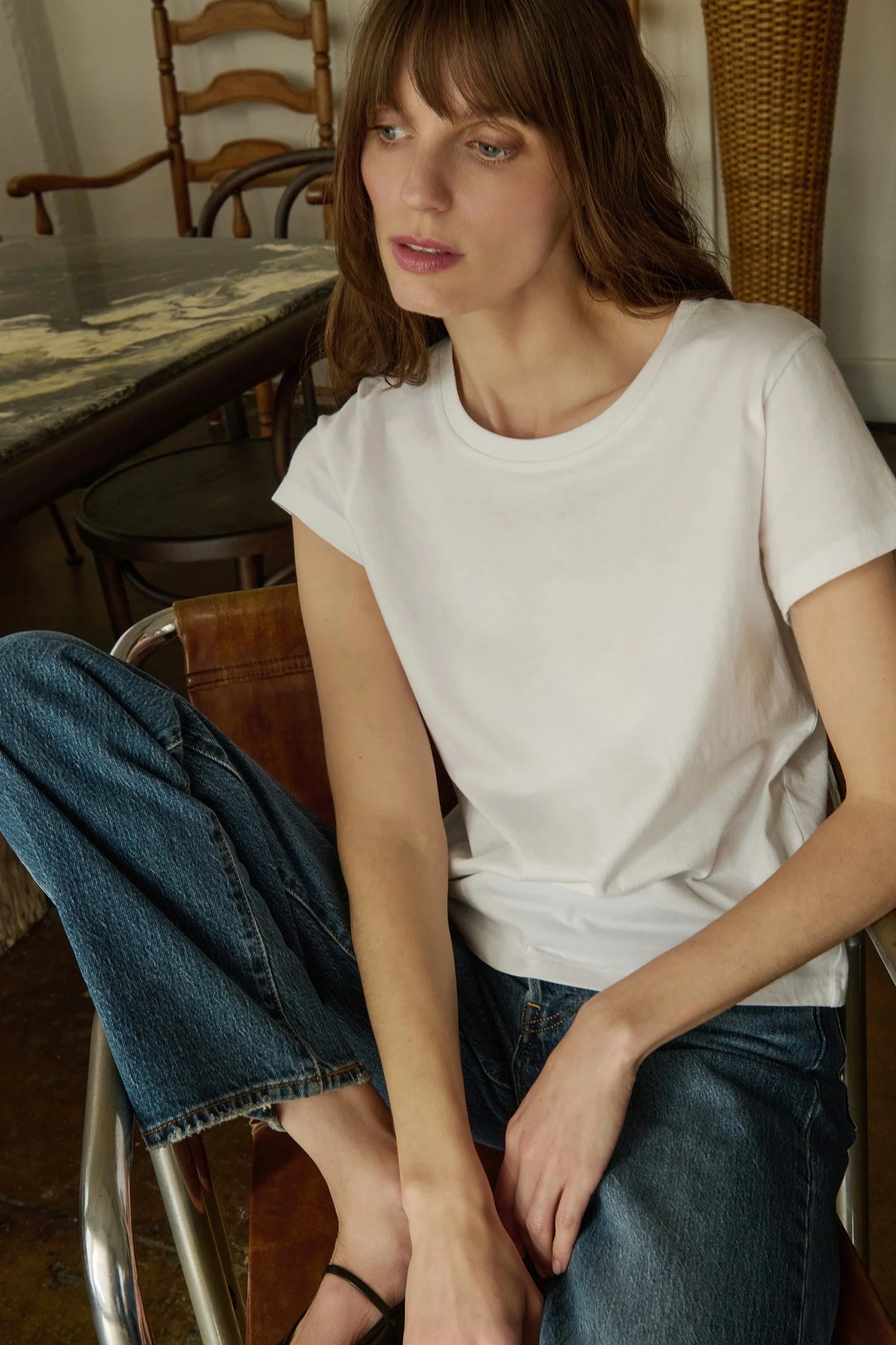 Goldie Boxy Tee - White