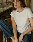 Goldie Boxy Tee - White