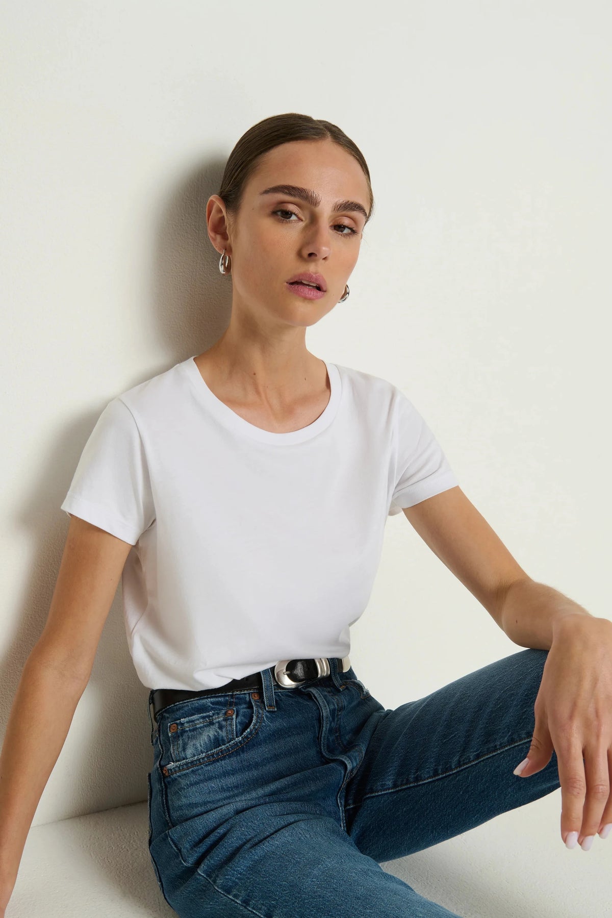 Goldie Boxy Tee - White