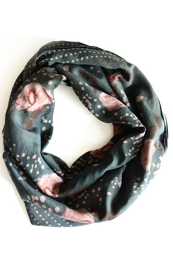 Floral patterned scarf on a white background